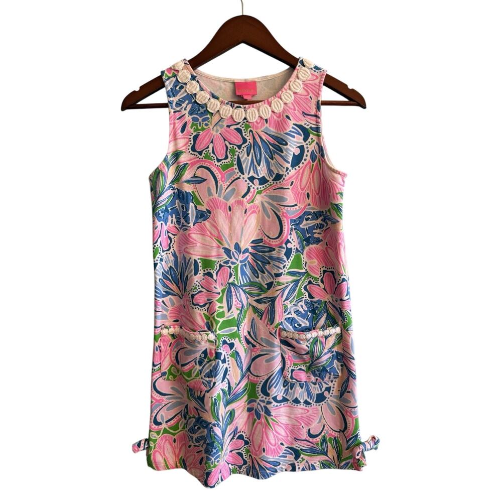 Lilly Pulitzer Girls Shift Dress XL 12/14 Tiger Sunrise Lace